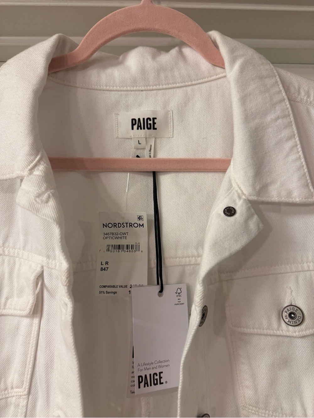 PAIGE White Denim Trucker Jacket - Picture 2 of 4